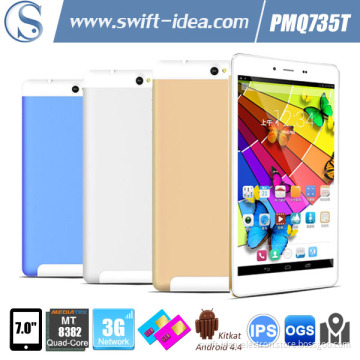 7 Inch 5.5mm Super Slim Mt8382 Quad Core Android 4.4.2 3G Dual SIM Tablet PC (PMQ735T)